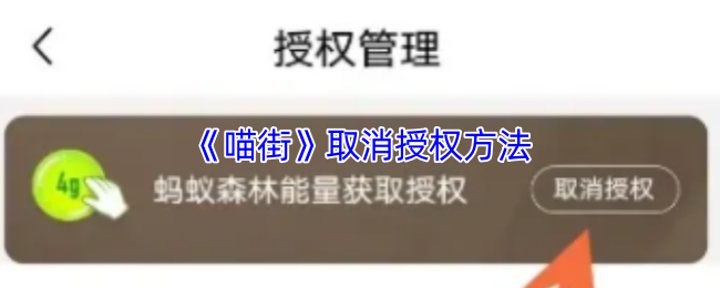 《喵街》取消授权方法